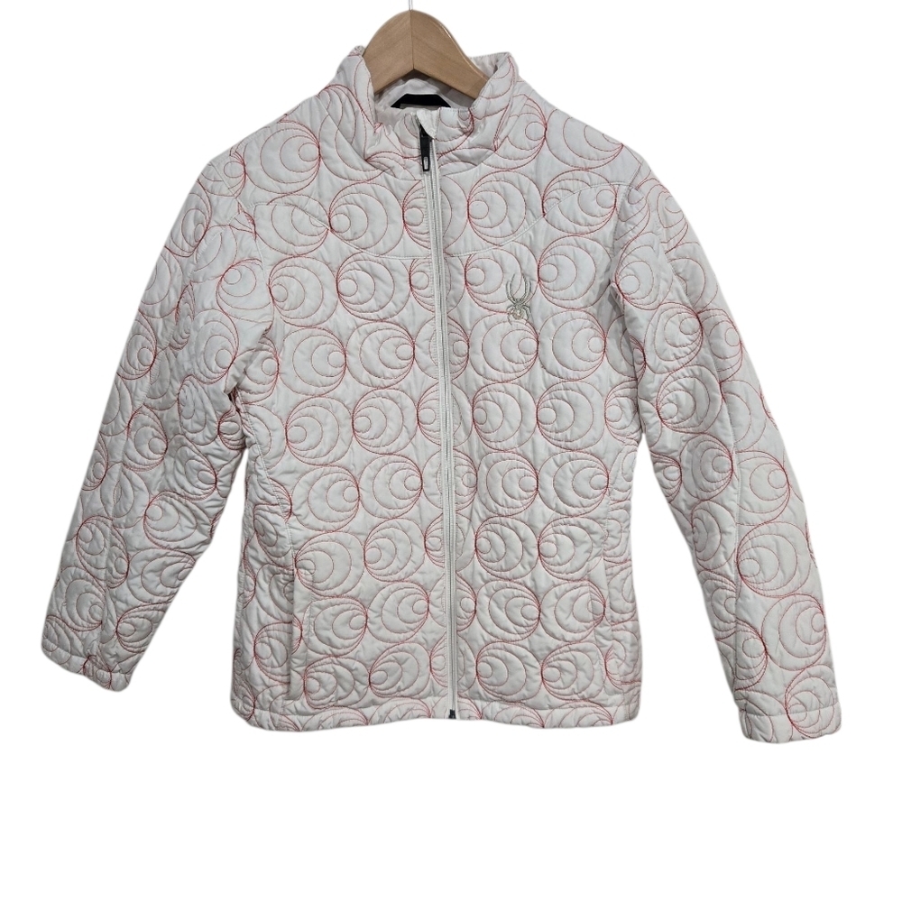Spyder White Red Quilted Jacket Winter Coat Girls XL